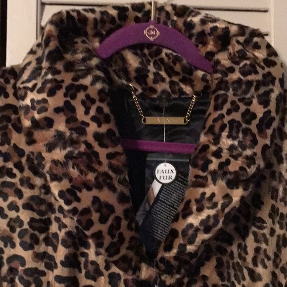 NWT,IMAN Global Chic,size 1X,Faux Leopard Fur,Swing Coat, full sleeves Buttons - Picture 7 of 8